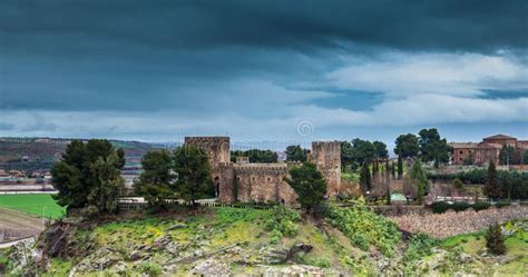 Castle of San Servando Under Storm Clouds Stock Image - Image of storm ...