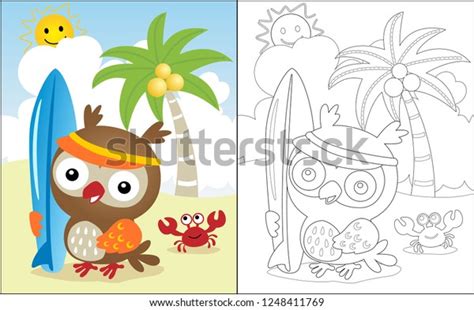 Coloring Book Page Cute Owl Cartoon Stock Vector (Royalty Free ...