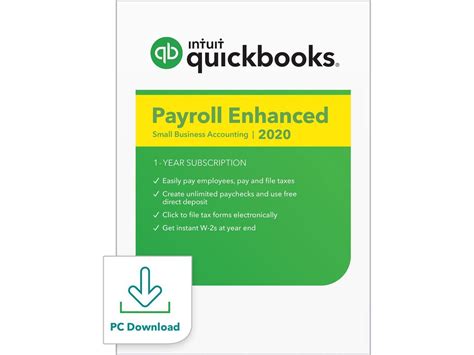 Intuit QuickBooks Desktop Payroll Enhanced 2020 1 Year Subscription