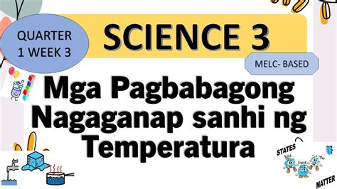 Science3 Q1 Week 3 Mga Pagbabagong Nagaganap Sa Matter Sanhi Ng