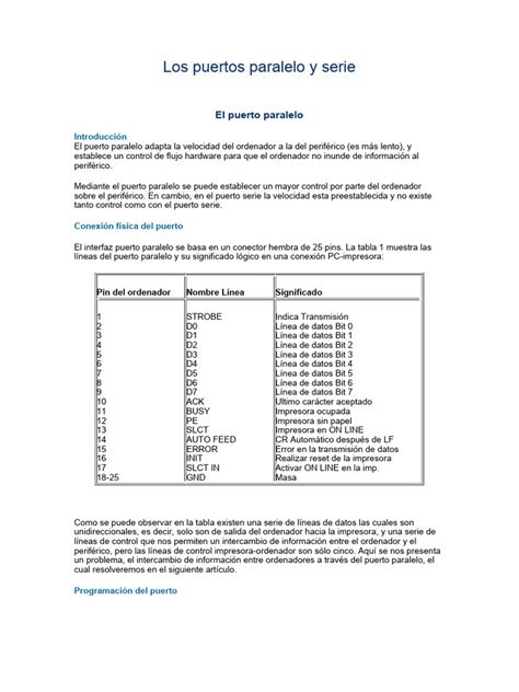 Los Puertos Paralelo y Serie | PDF 