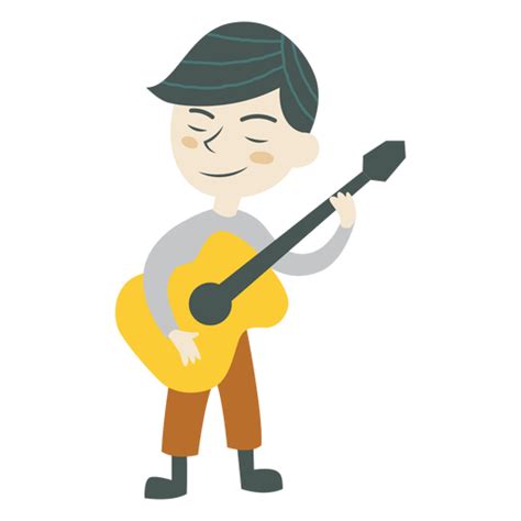 Boy Playing Guitar Music Character Transparent Png Svg Vector File