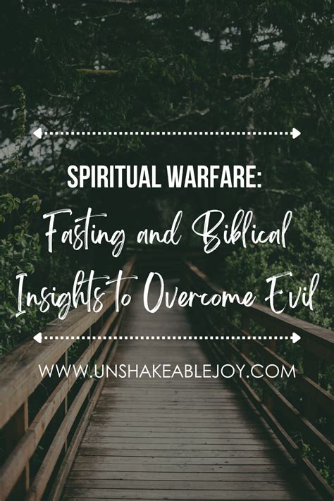 Spiritual Warfare Fasting And Biblical Insights To Overcome Evil