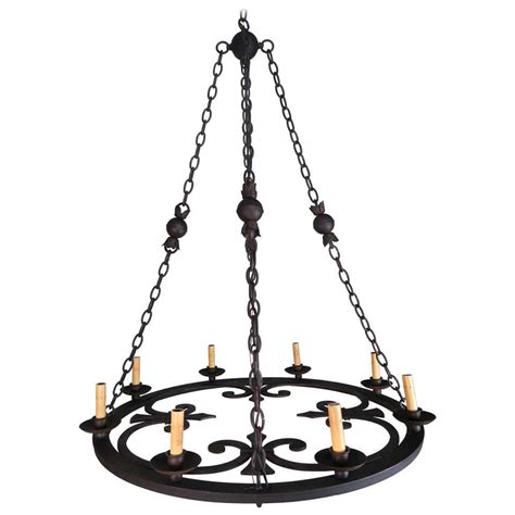 Mexican Spanish Style Wrought Iron Chandelier At 1stdibs