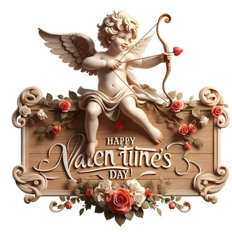 Feliz D A De San Valent N D Querub N O Cupido Sentado Disparando