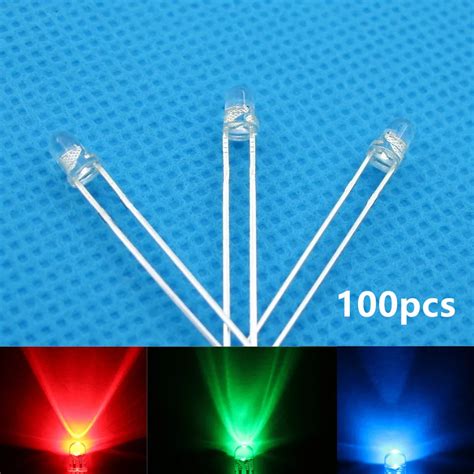 100pcs LED 3MM LED RGB Fast Slow Change Red Green Blue Emitting Diodes