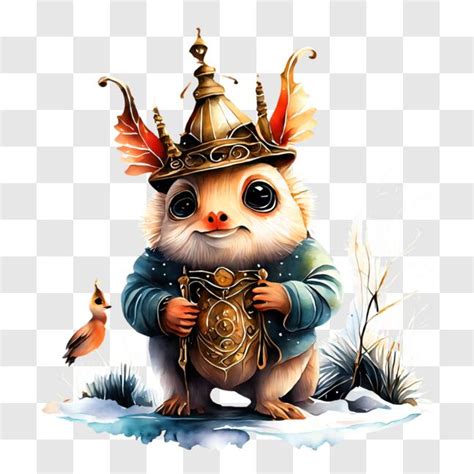 Download Cartoon Character Dressed as an Animal in Snowy Landscape PNGs ...