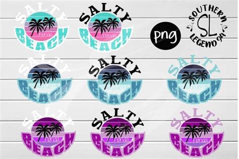 Salty Beach 8 Designs Png Sublimation Print