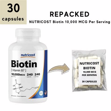 Nutricost Biotin Vitamin B7 10 000 Mcg Per Serving Lazada Ph