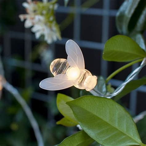 Lights Fun Er Led Solar Lichterkette Bienen Warmwei Au En Gartendeko