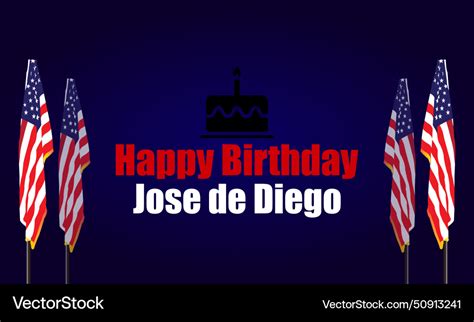 Atomic Happy Birthday Jose De Diego With Usa Flag Vector Image