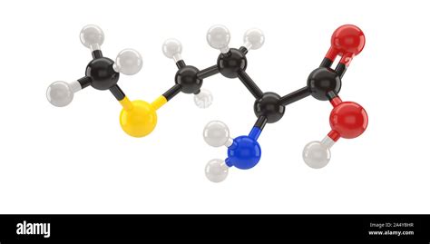 Methionine Molecule Structure D Illustration With Clipping Path Stock