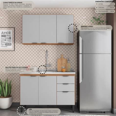 Cozinha Compacta Firenze Portas Gavetas Am Ndola Touch Nude Prime Tx Dem Bile