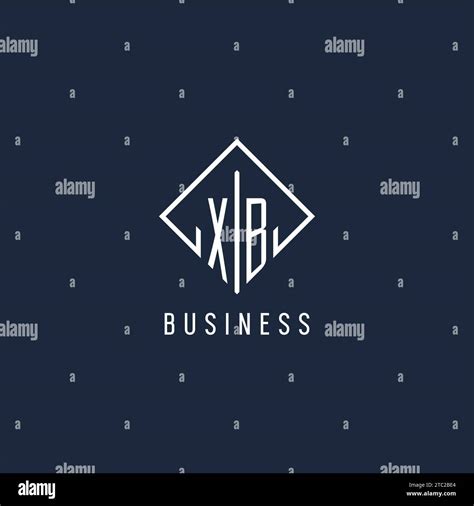 Xb Initial Logo With Luxury Rectangle Style Design Vector Graphic Stock