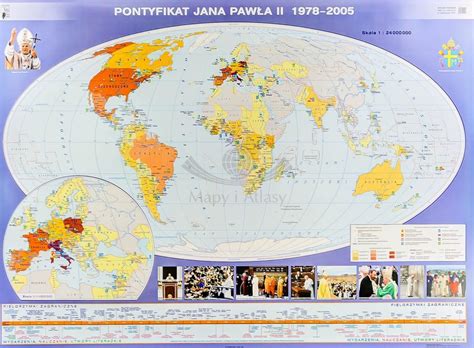 Pontyfikat Jana Pawła II 1978-2005 / Papież Jan Paweł II w Polsce. Mapa