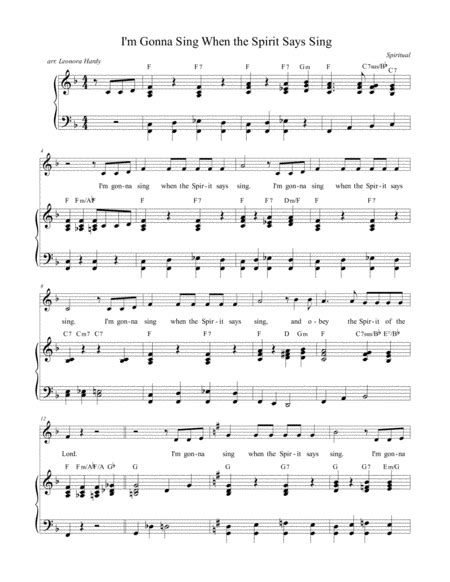 I M Gonna Sing When The Spirit Says Sing Voice Digital Sheet Music