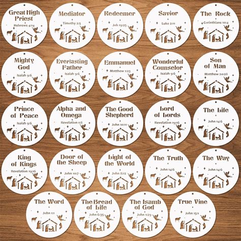 Amazon 24 Pcs Names Of Jesus Christ Nativity Stencils 4 Inches