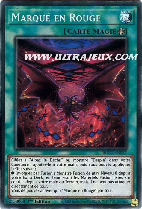 Marqu En Rouge Bode Fr Carte Yu Gi Oh Cartes L Unit Fran Ais