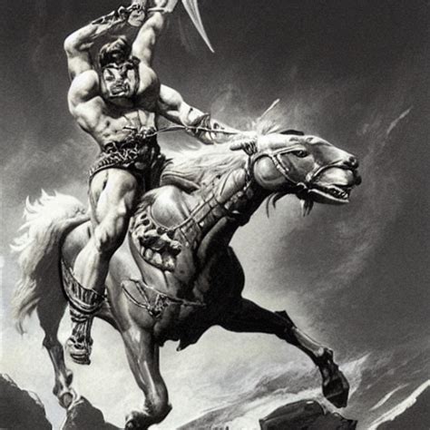 KREA AI Barbarian Warrior Riding A Chariot By Boris Vallej