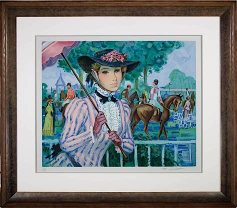 Francois Batet Paddock Original Lithograph Portrait Signed By