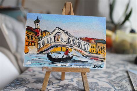 Rialto Bridge Oil Painting Original Framed Oil Painting Venice - Etsy