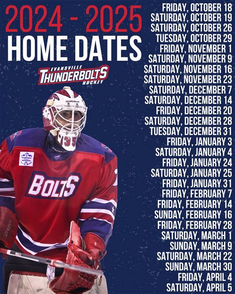 Evansville's Pro Hockey Team | Evansville Thunderbolts - Game Schedule