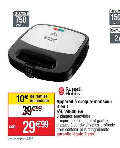 Promo Appareil Croque Monsieur En Russell Hobbs Chez Cora