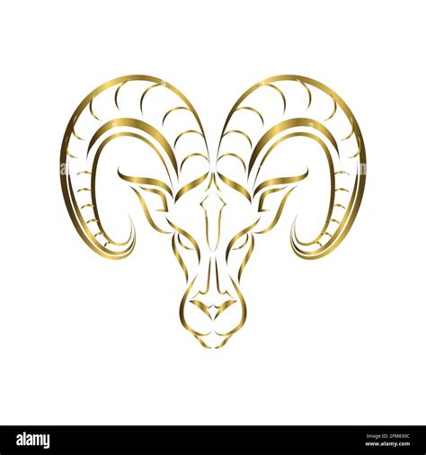 Line Vector Logo Of Ram Head It Is Sign Of Aries Zodiac Stock Vector