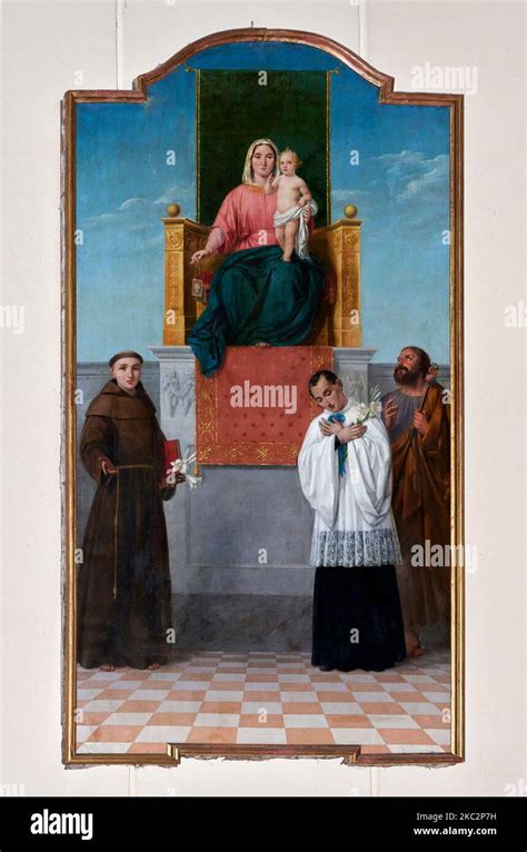 Madonna Col Bambino In Trono Con S Antonio Da Padova S Luigi Gonzaga