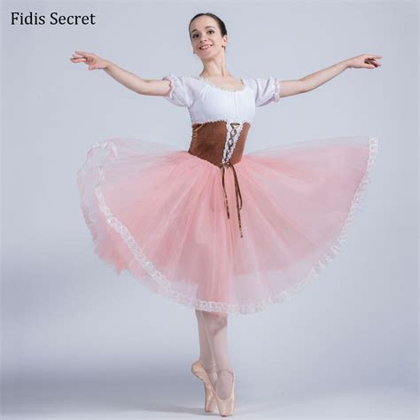 Hot New Giselle Ballet Long Dress Adult Puff Sleeve Yagp Professional Romantic Tutu Girl