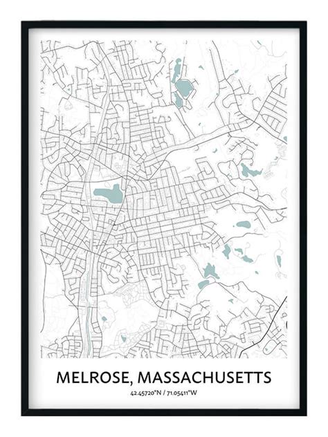 Melrose Map Poster - Your City Map Art - Positive Prints