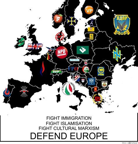 The emblems of the major nationalist movements of 30 European countries ...