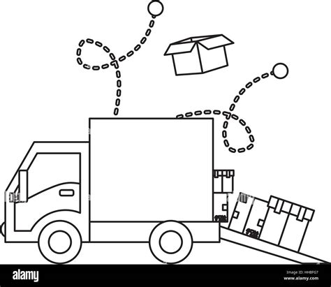 Ladung Oder Lieferung LKW Fallen Boxen Symbol Bild Vektor Illustration