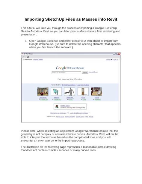 Doc Importing Sketchup Files As Masses Into Revit File Web Viewthis