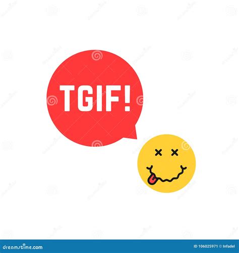 Emoji T Logo Like Thank God It Is Friday Cartoon Vector