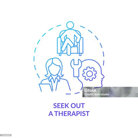 Seek Out Therapist Blue Gradient Concept Icon Stock Illustration Download Image Now