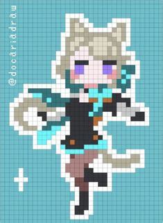 73 ideas de Genshin pixel art | dibujos en cuadricula, arte píxeles ...