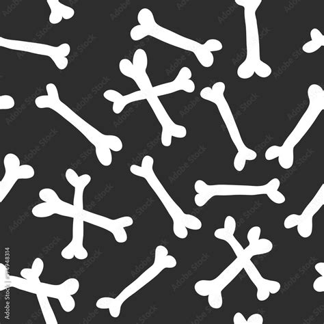 Seamless vector pattern with bones. Doodle background for pets or ...