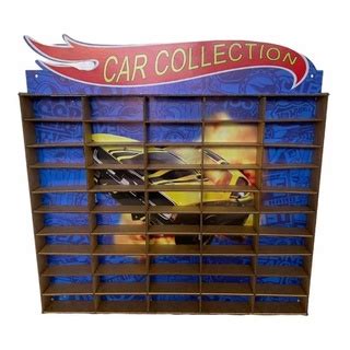 Prateleira Hot Wheels 50 Carrinhos Mdf Adesivado Garagem Shopee Brasil