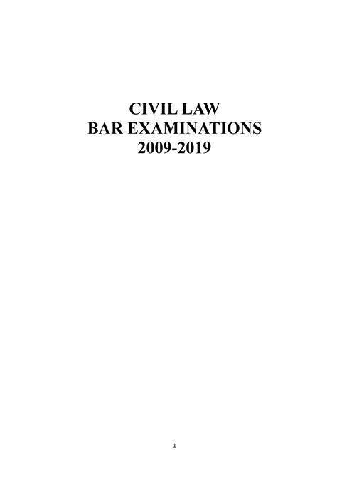 Civ Bar Qs Good Luck Civil Law Bar Examinations Bar