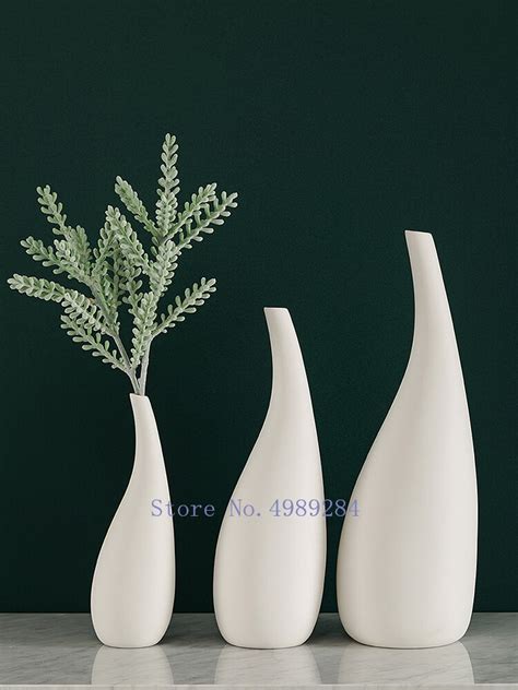 Nordic Ceramics Vase Type White Flower Vase Flower Grandado