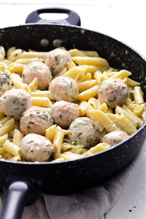 Turkey Meatballs Alfredo Meal Prep One Clever Chef