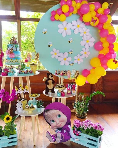 Ideas Para Fiesta De Masha Y El Oso Decoraciones Dulceros Y Pasteles