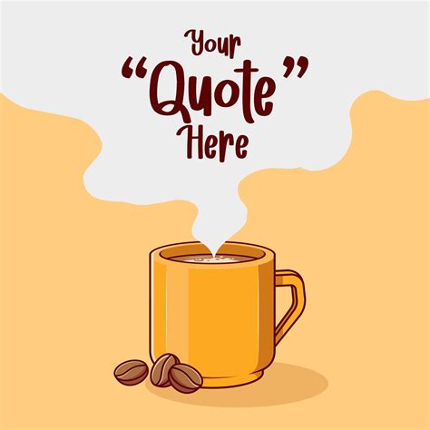 A Cup Of Coffee Flat Vector Illustration With Float Smoke For Text