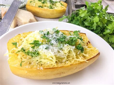 Roasted Spaghetti Squash With Parmesan And Parsley Moneywise Moms