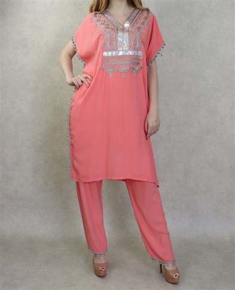 Ensemble Deux pièces tunique pantalon style Jabador avec broderies et