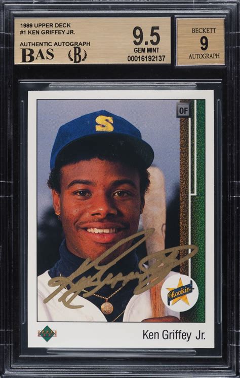 1989 Upper Deck Ken Griffey Jr ROOKIE 1 BGS 9 5 GEM MINT Weekly