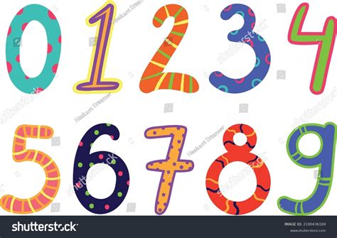 Decorative Hand Drawn Doodle Numbers Set Stock Vector Royalty Free