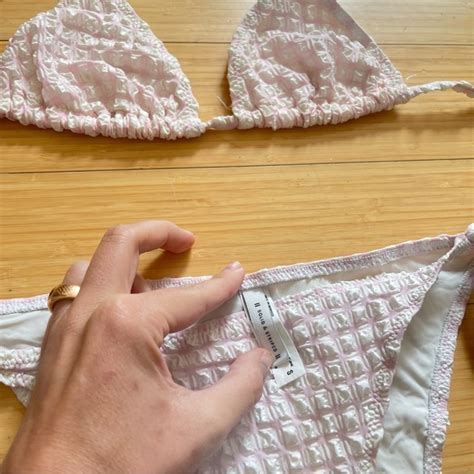 Swim Solid And Stripped Pink Gingham Bikini Set Poshmark