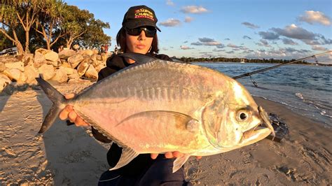 Big Trevally Fishing The Noosa River And Off The Rocks YouTube